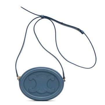 Leather Triomphe Oval Crossbody