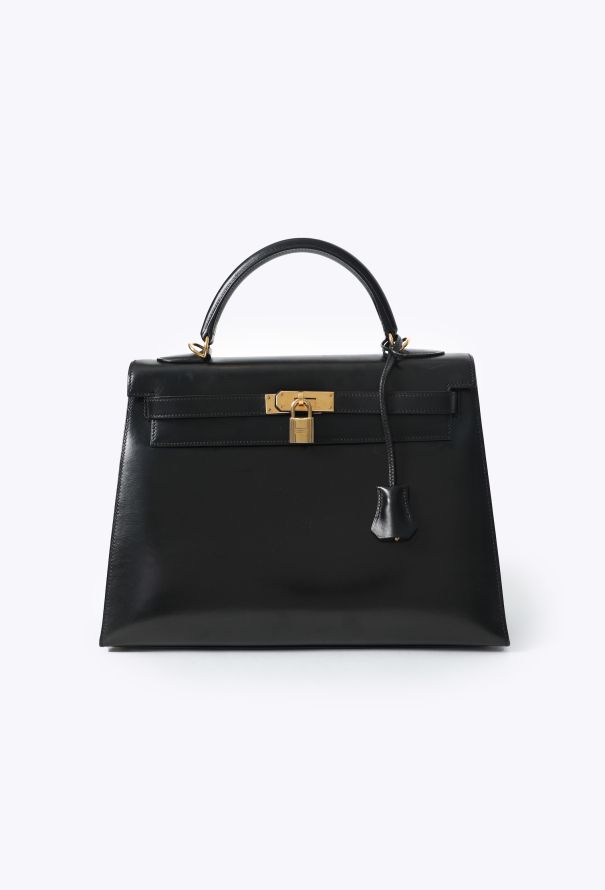 Hermes Vintage Black Box Kelly Sellier 32