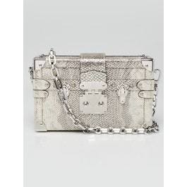Louis Vuitton Metallic Silver Lizard Petite Malle Bag