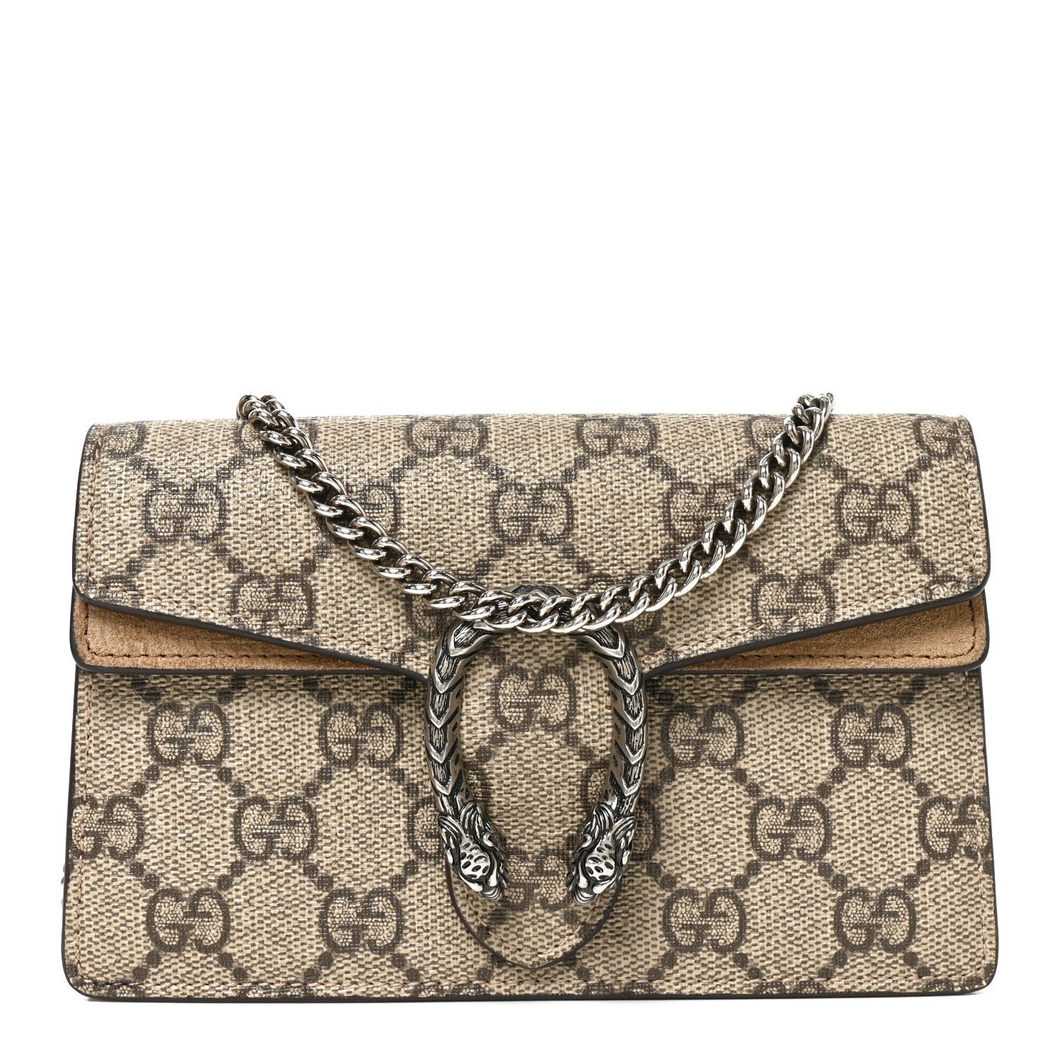 Gucci GG Supreme Monogram Super Mini Dionysus Shoulder Bag Taupe