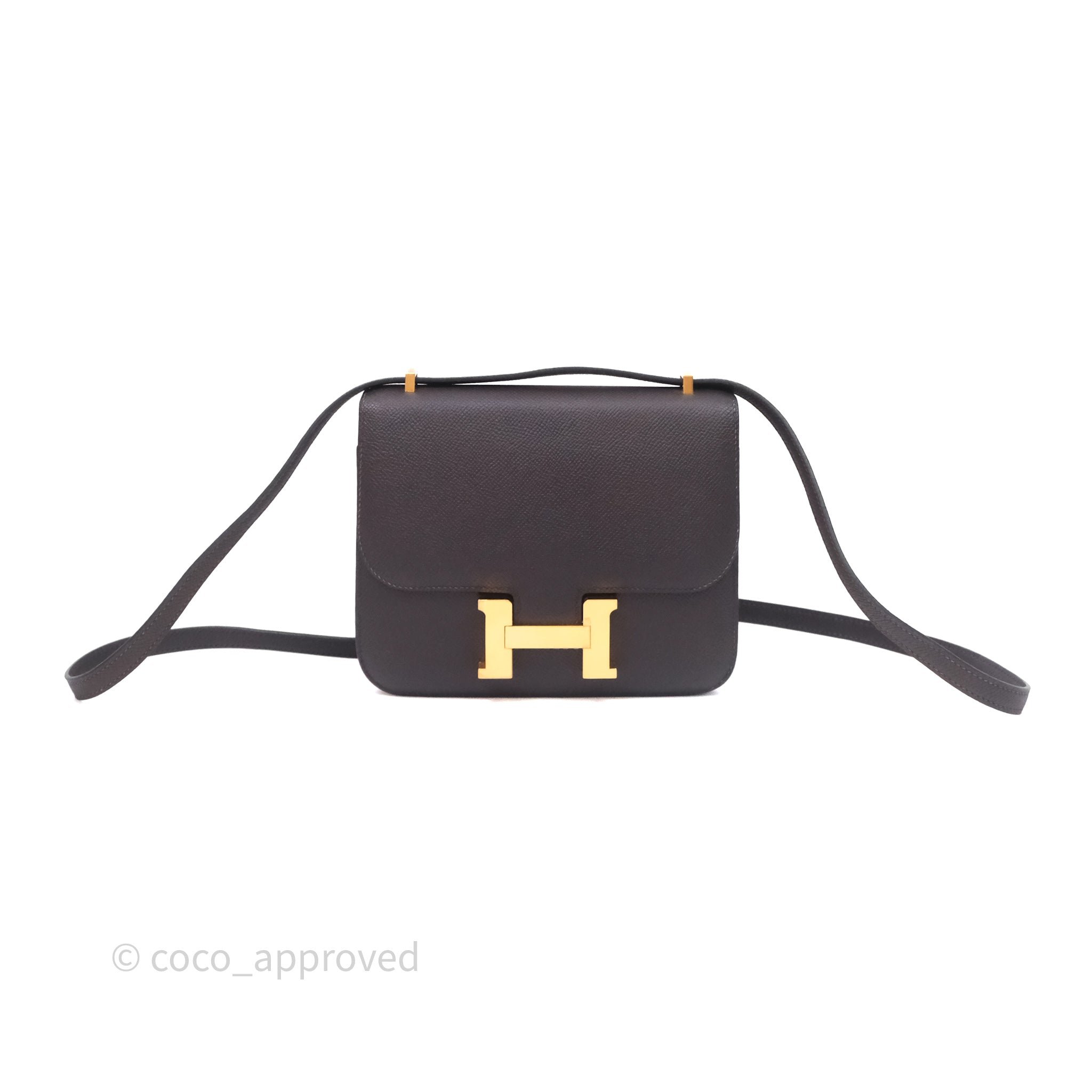 Hermès Constance Mini 18cm Ebene 46 Epsom Gold Hardware