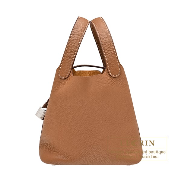 Hermes Hermes Picotin Lock bag 18/PM Gold Clemence leather Silver hardware
