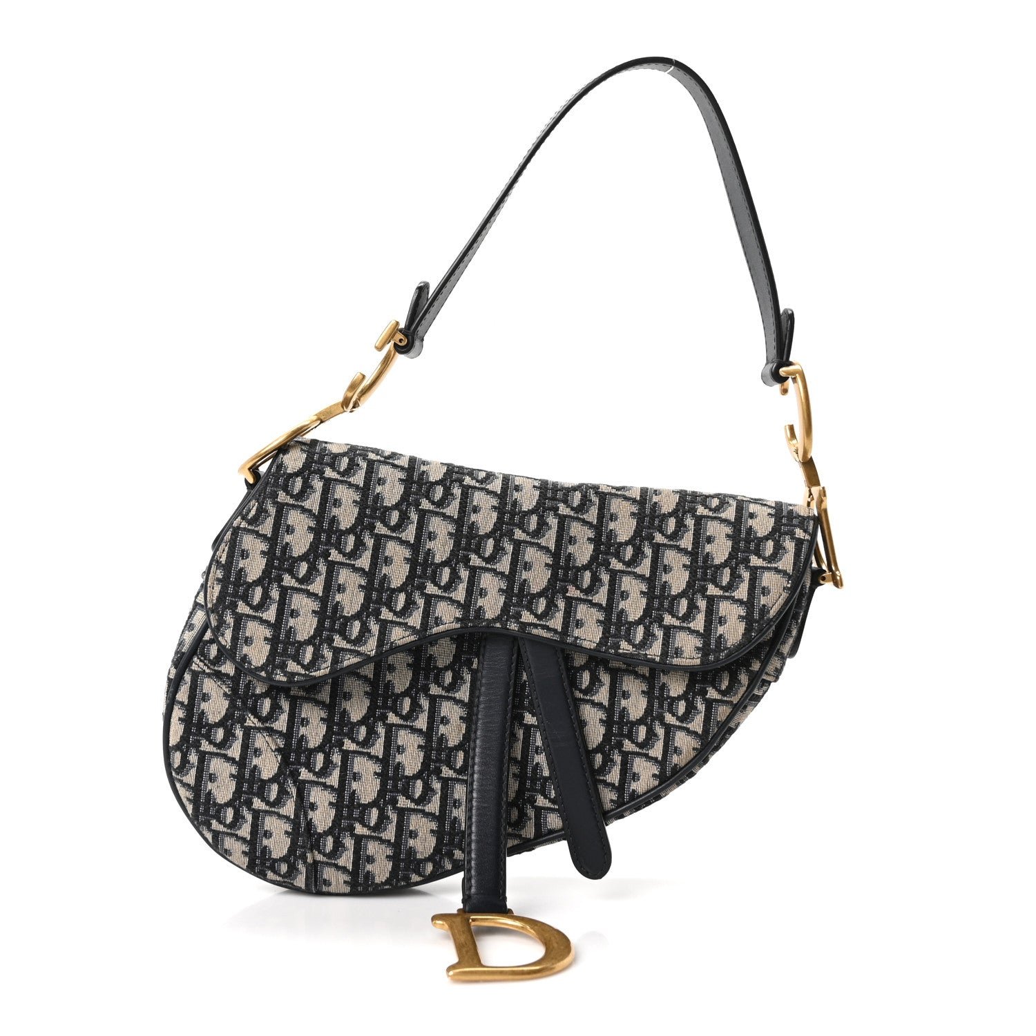 Christian Dior Oblique Saddle Bag Blue