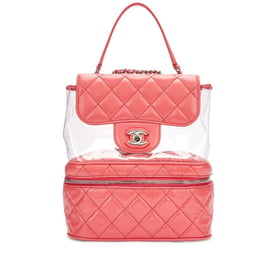 Chanel Pink Quilted Calfskin and PVC Bag with Chain Silver Hardware, 2018