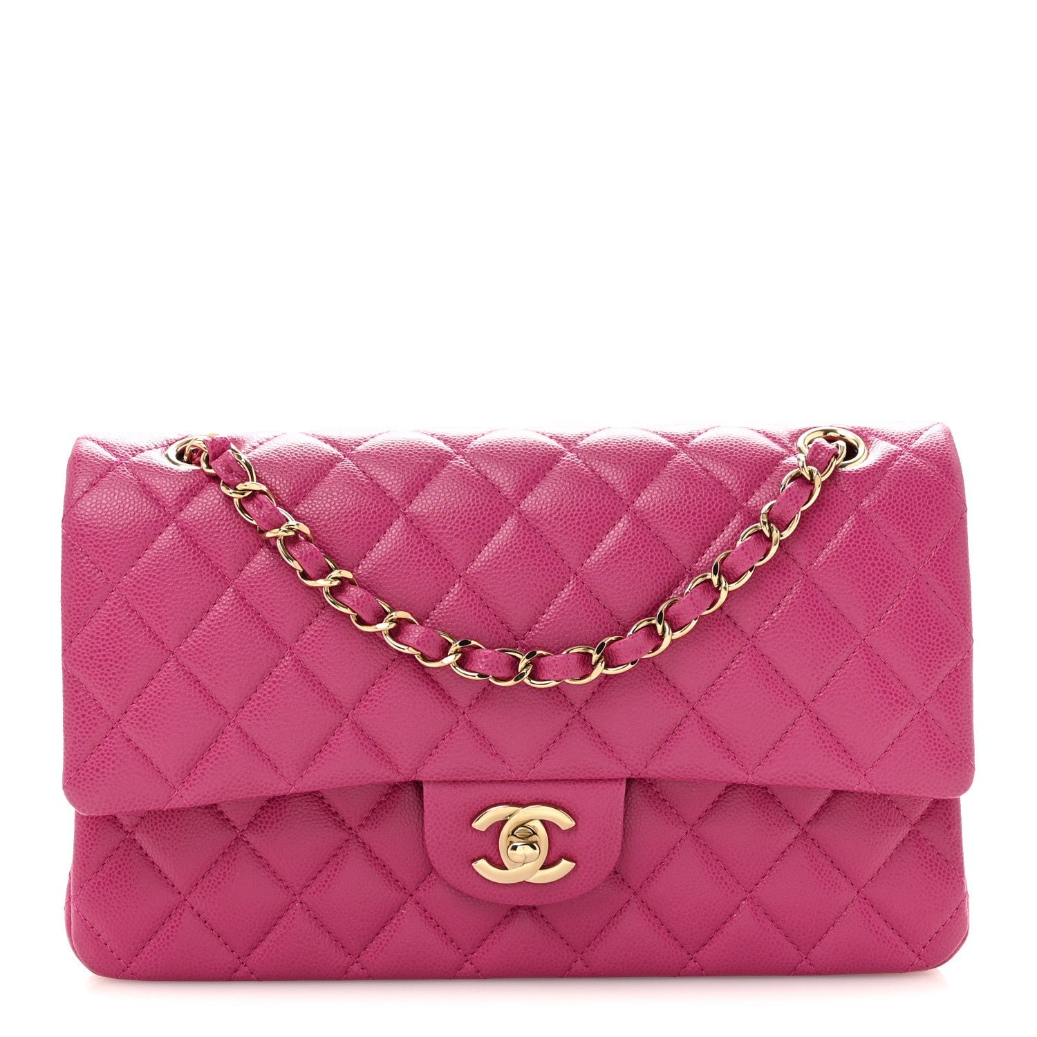 Chanel Caviar Quilted Medium Double Flap Purple