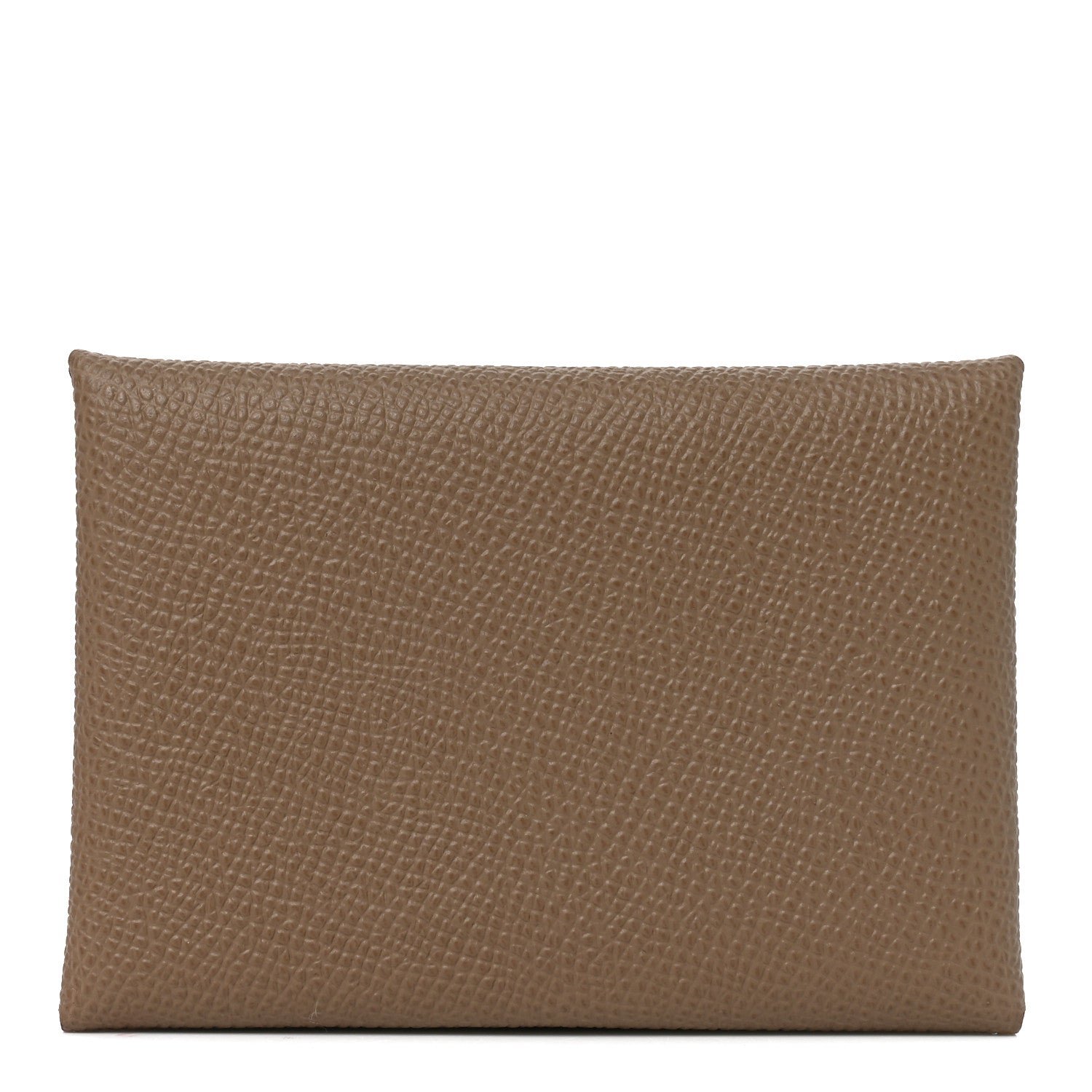 Hermes Epsom Calvi Duo Card Case Etoupe