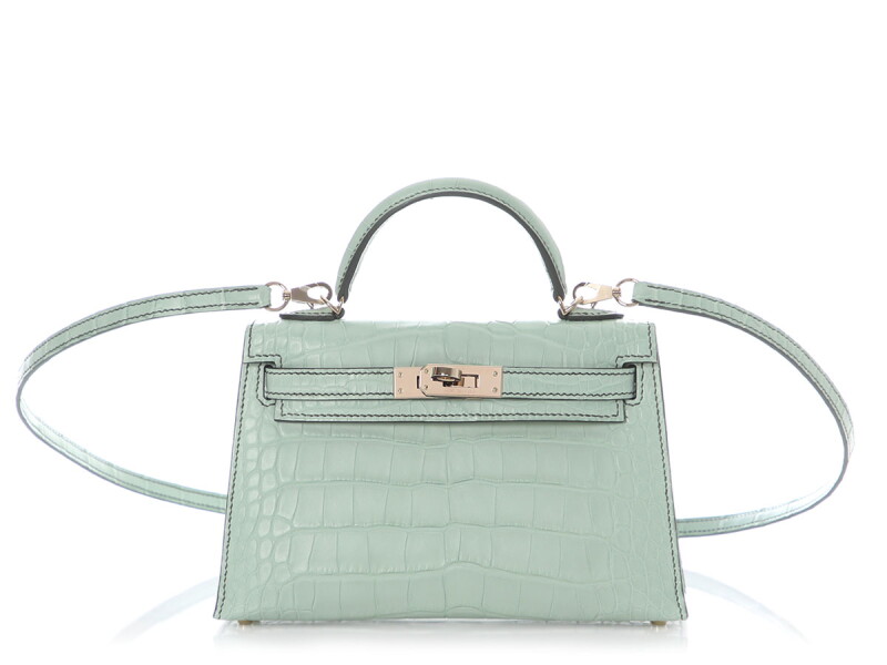 Vert d’Eau Matte Mississippiensis Alligator and Nata HSS Sellier Mini Kelly 20 II Permabrass Harware, 2023