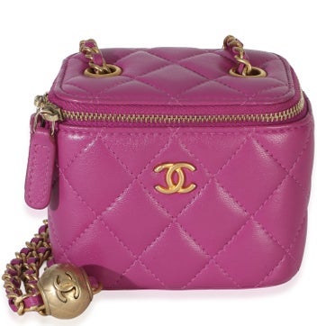 Leather Vanity Case With Chain Mini