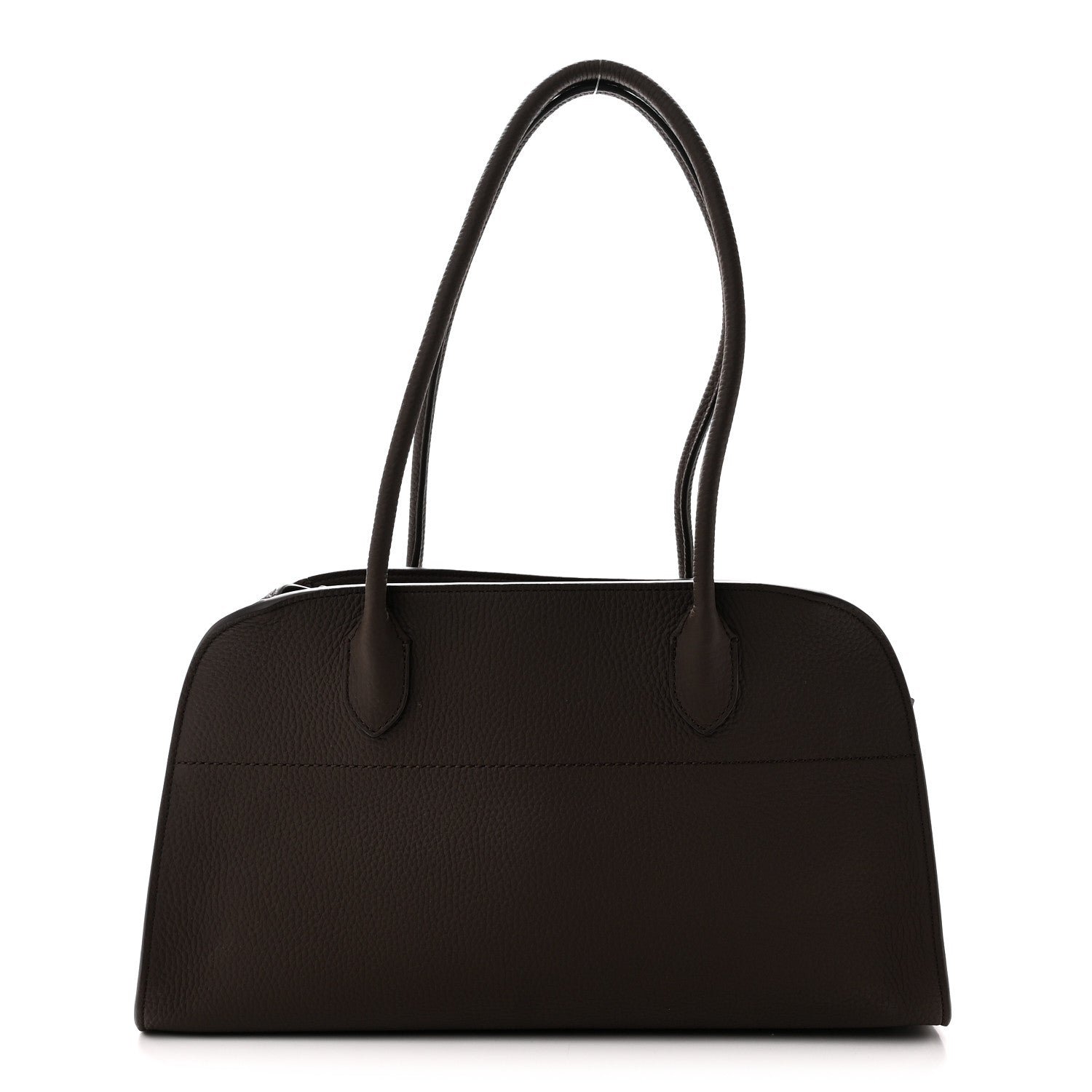 The Row Matte Grained Calfskin Margaux Shoulder 12 Deep Brown