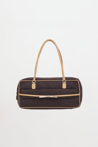 C. 2000 Leather & Twill Shoulder Bag