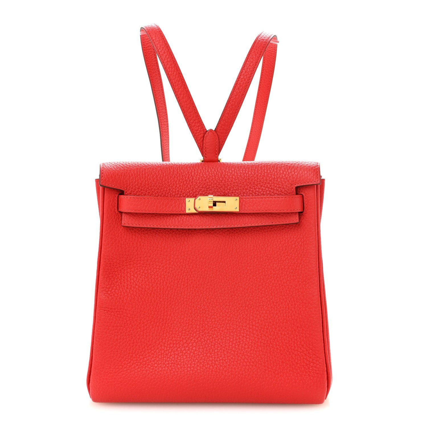 Hermes Taurillon Clemence Kelly Ado Backpack Rouge De Coeur