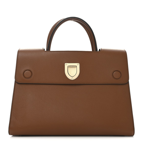 Dior Grained Calfskin Medium Diorever Flap Brown