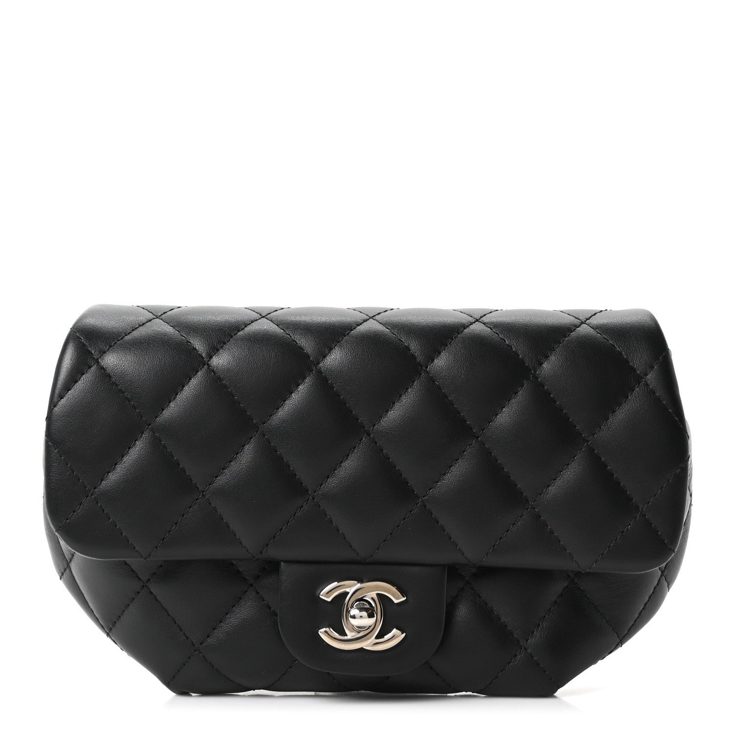 Chanel Calfskin Quilted CC Uniform Flap Belt Bag Black