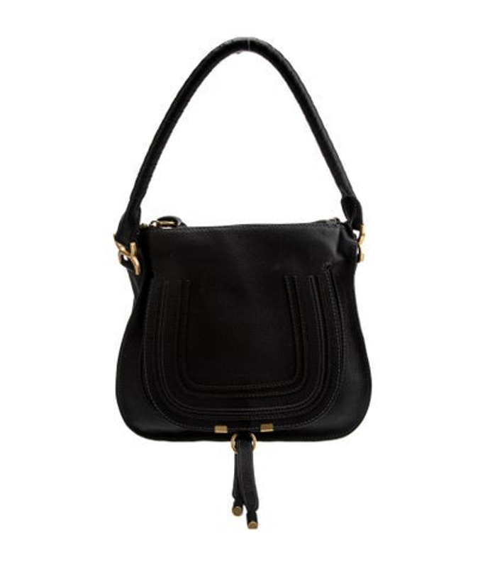Chloe Leather Chloe Black Leather Marcie Satchel Bag Medium