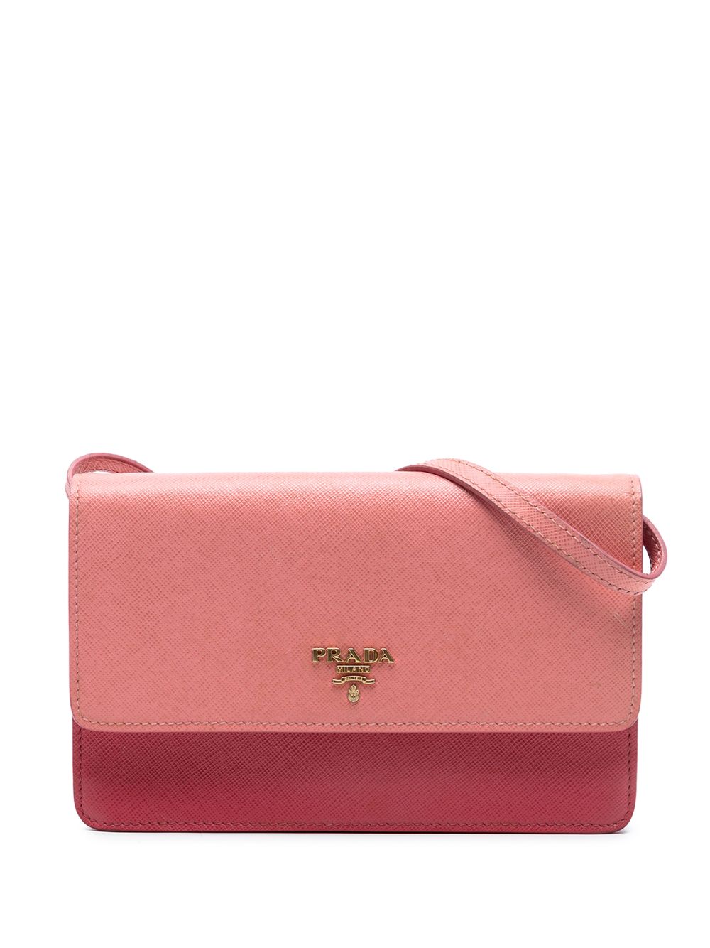 2010-2026 Bicolor Saffiano Lux Wallet On Strap crossbody bag