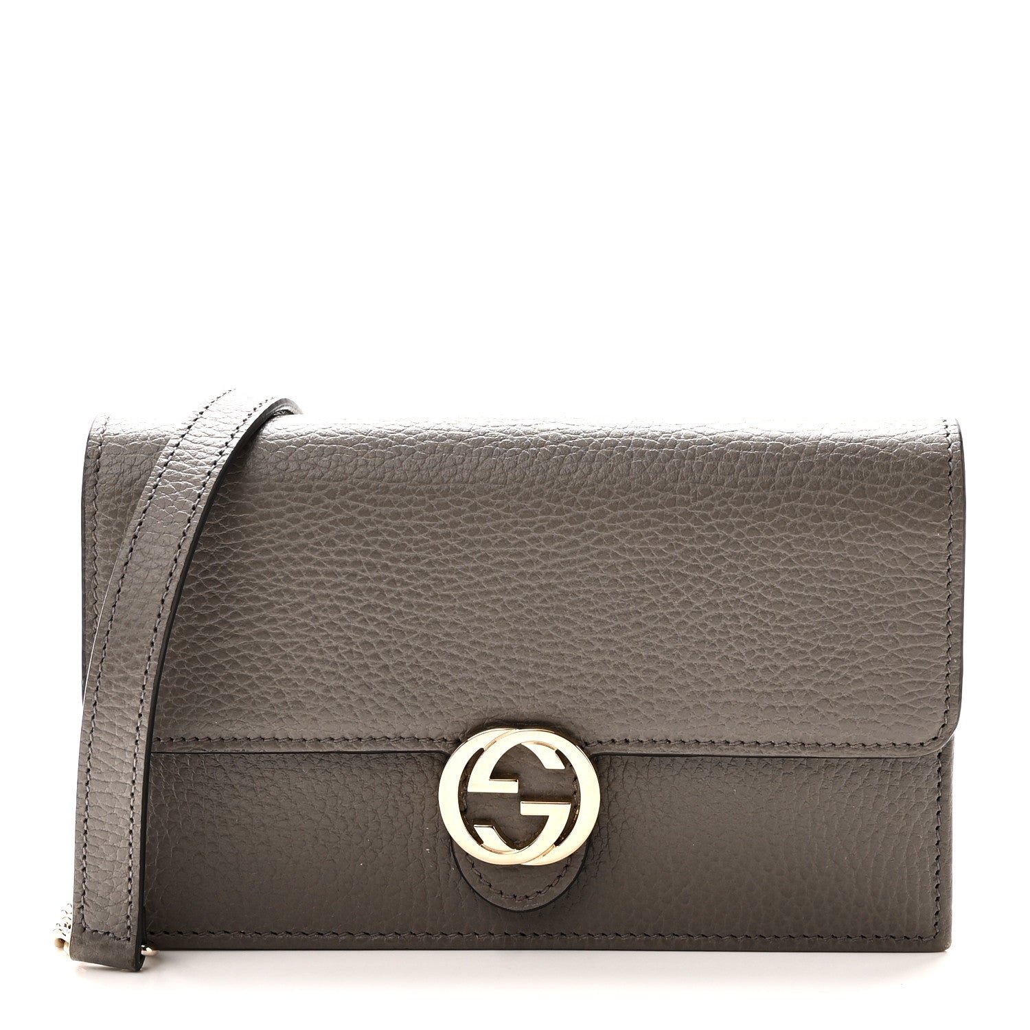 Gucci Dollar Calfskin Interlocking G Chain Wallet Loess