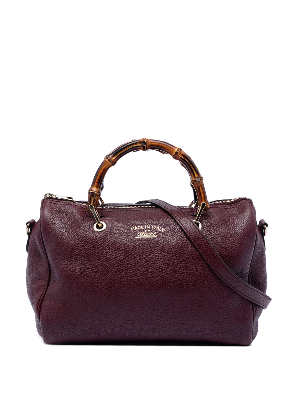 2016-2026 Medium Calfskin Bamboo Shopper Boston Bag satchel