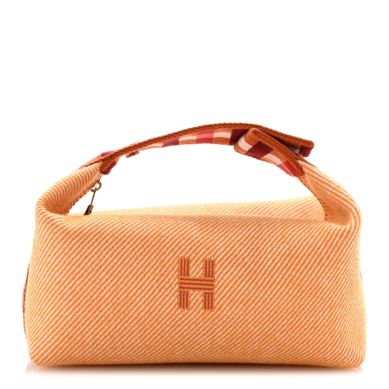 Hermes Merino Wool Small Au Carre Bride-A-Brac Pouch Fauve