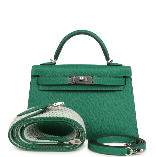 Hermes Hermes Kelly Sellier 20 Vert Vertigo Epsom Palladium Hardware