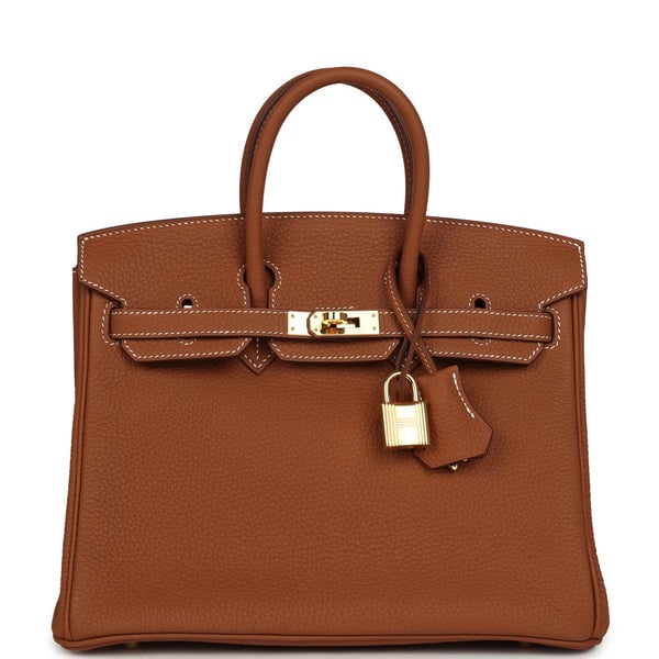 Pre-owned Hermes Birkin 25 Gold Togo Gold Hardware