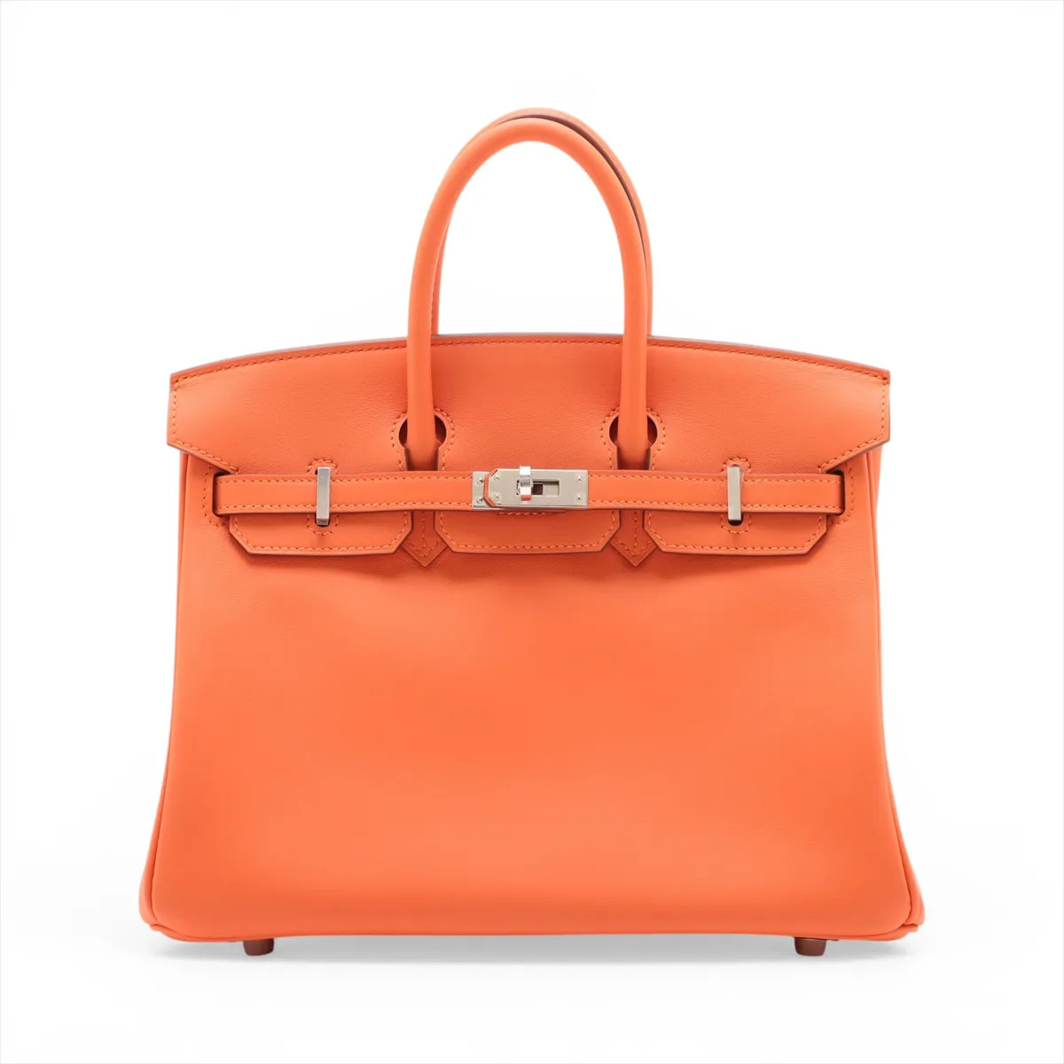 Hermès Birkin 25 Le Tournay Veau Swift orange minian Silver Metal Fittings