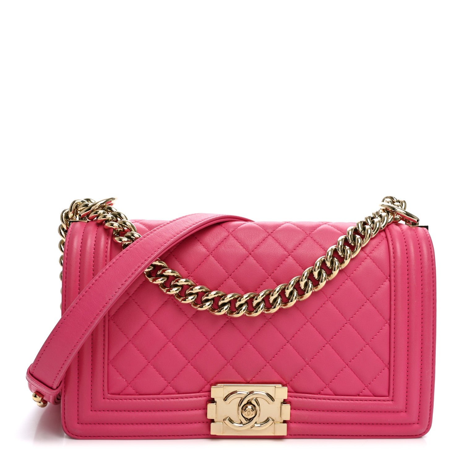 Chanel Lambskin Quilted Medium Boy Flap Pink
