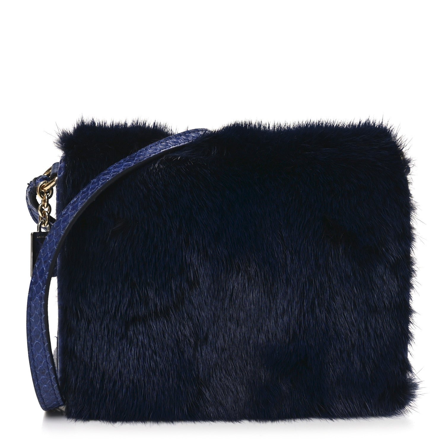 Dolce & Gabbana Dolce & Gabbana Mink Fur Snakeskin Crossbody Bag Navy