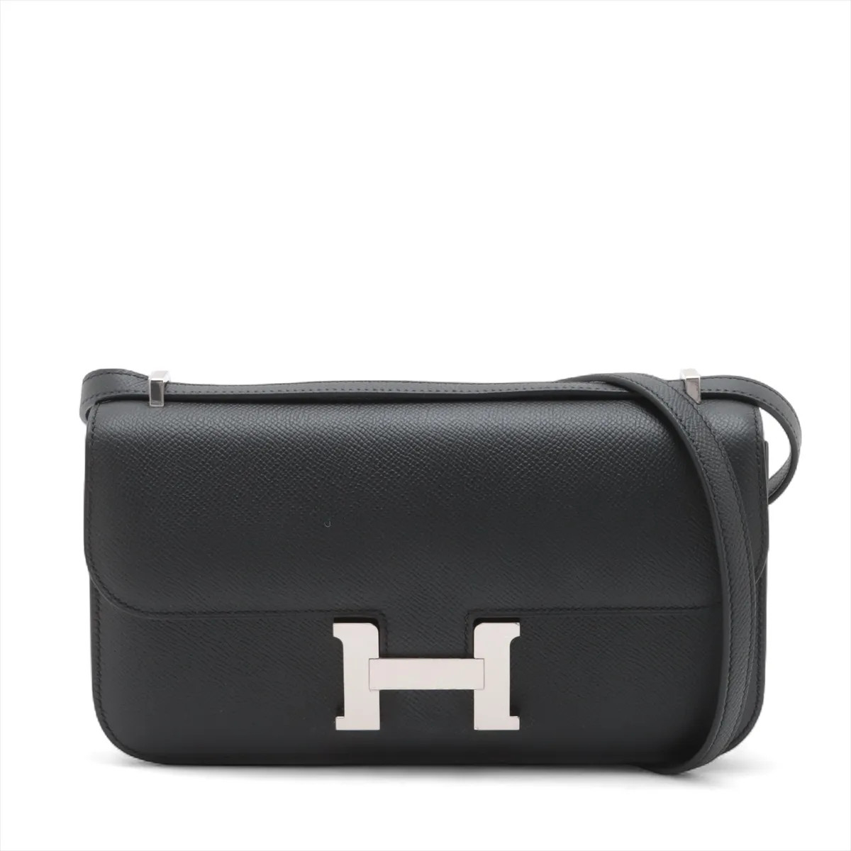 Hermès Constance Elan Miroir Veau Epsom Black Silver Metal Fittings