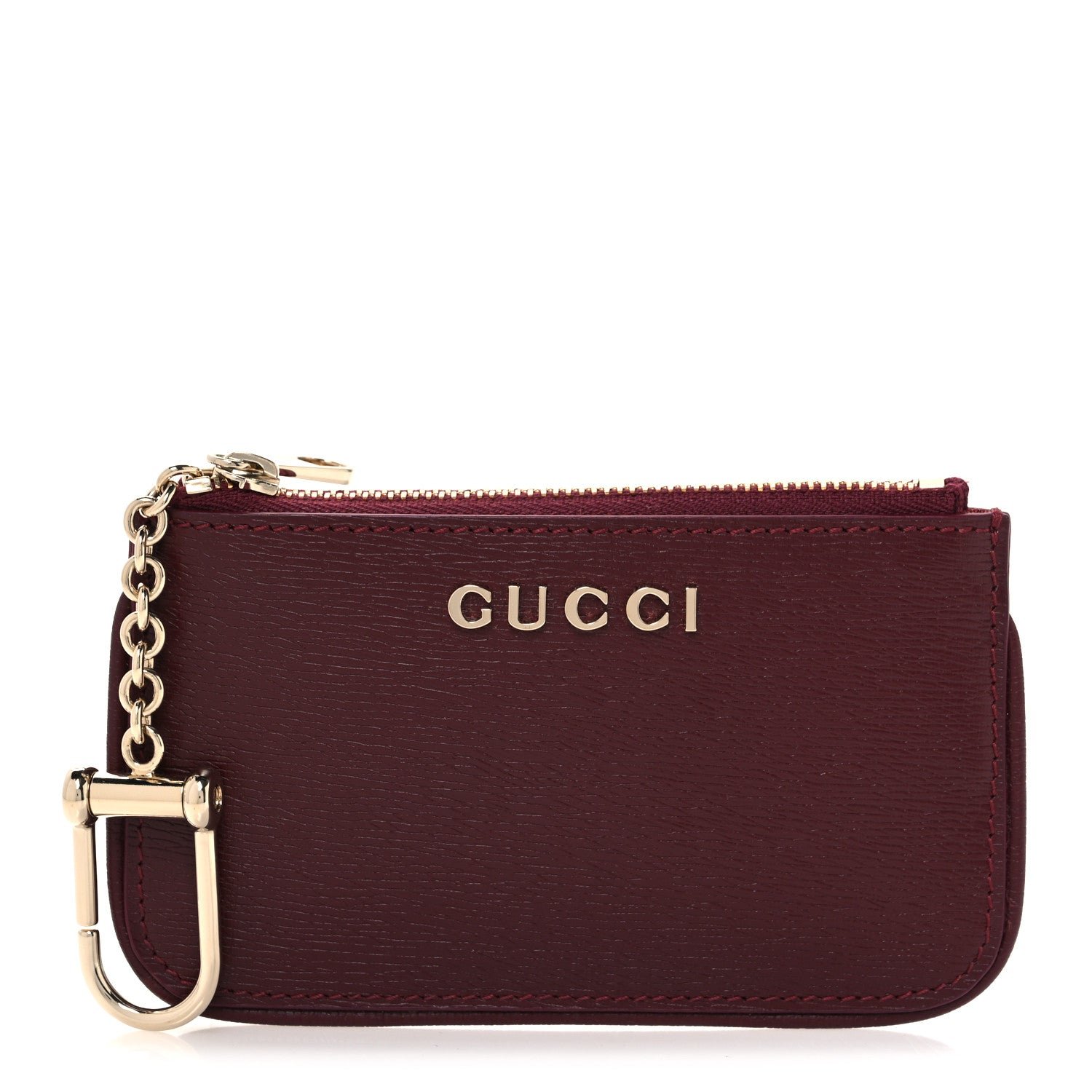 Gucci Calfskin Script Key Case Rosso Ancora Red