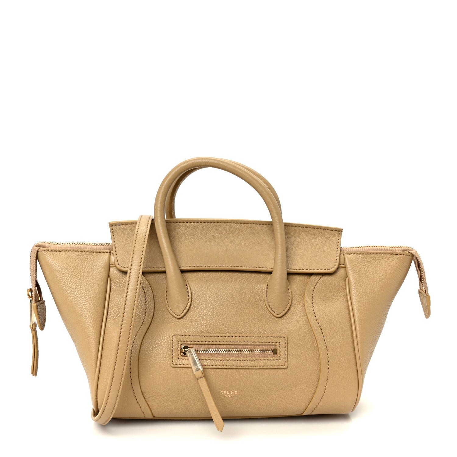 Celine Grained Calfskin Little New Luggage Sandcastle
