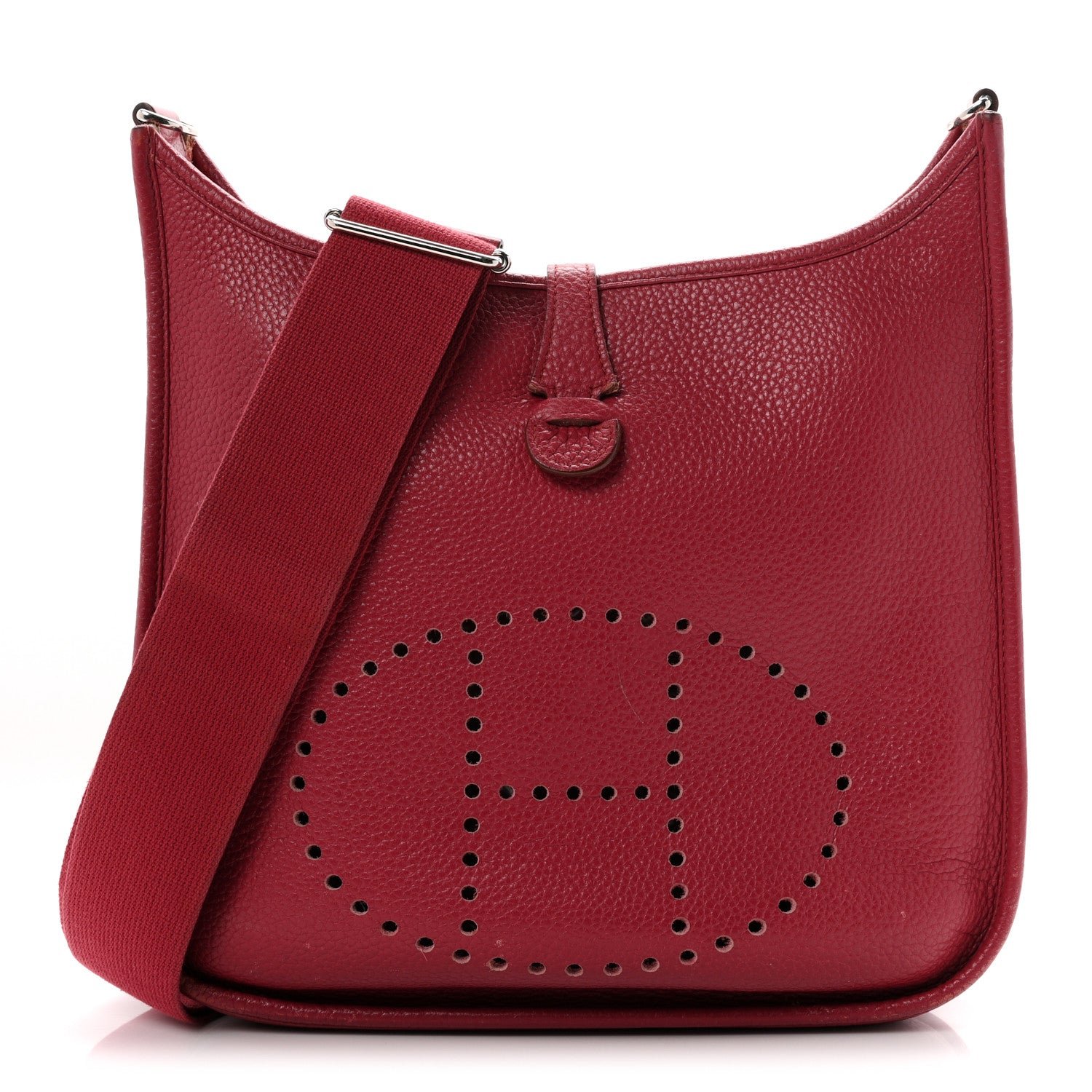 Hermes Taurillon Clemence EVELYNE III PM Rouge Grenat