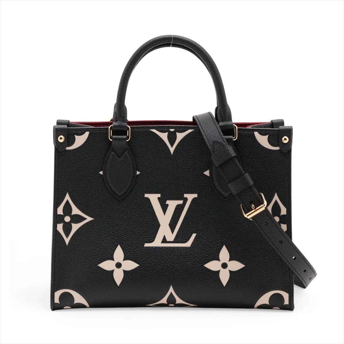 Louis Vuitton bicolor monogram empreinte On the Go PM M45659 Black There was an