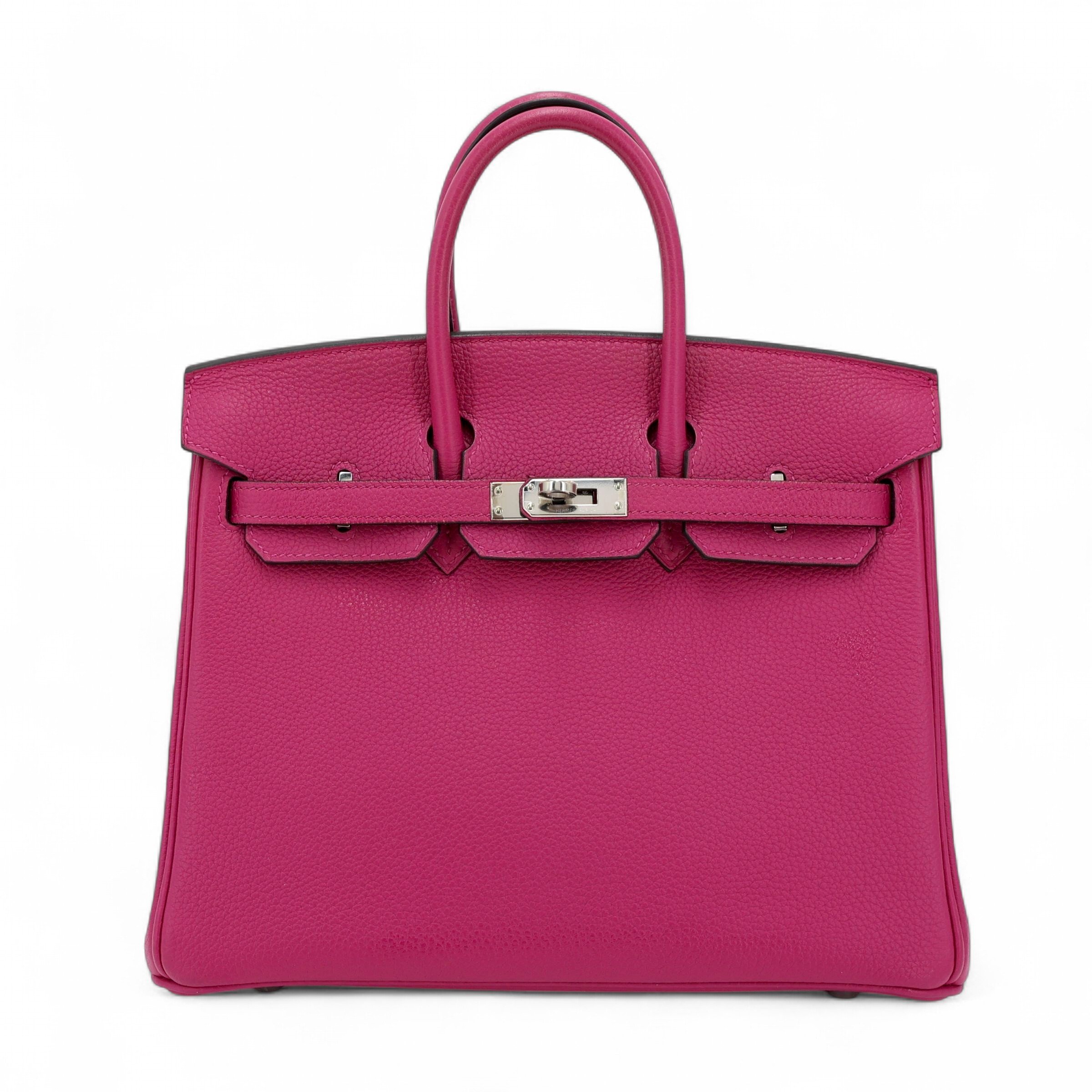 Hermes Very Good ( Rank A) HERMÈS Birkin 25 Rose Purple (L3) Togo Palladium hardware A (2017)