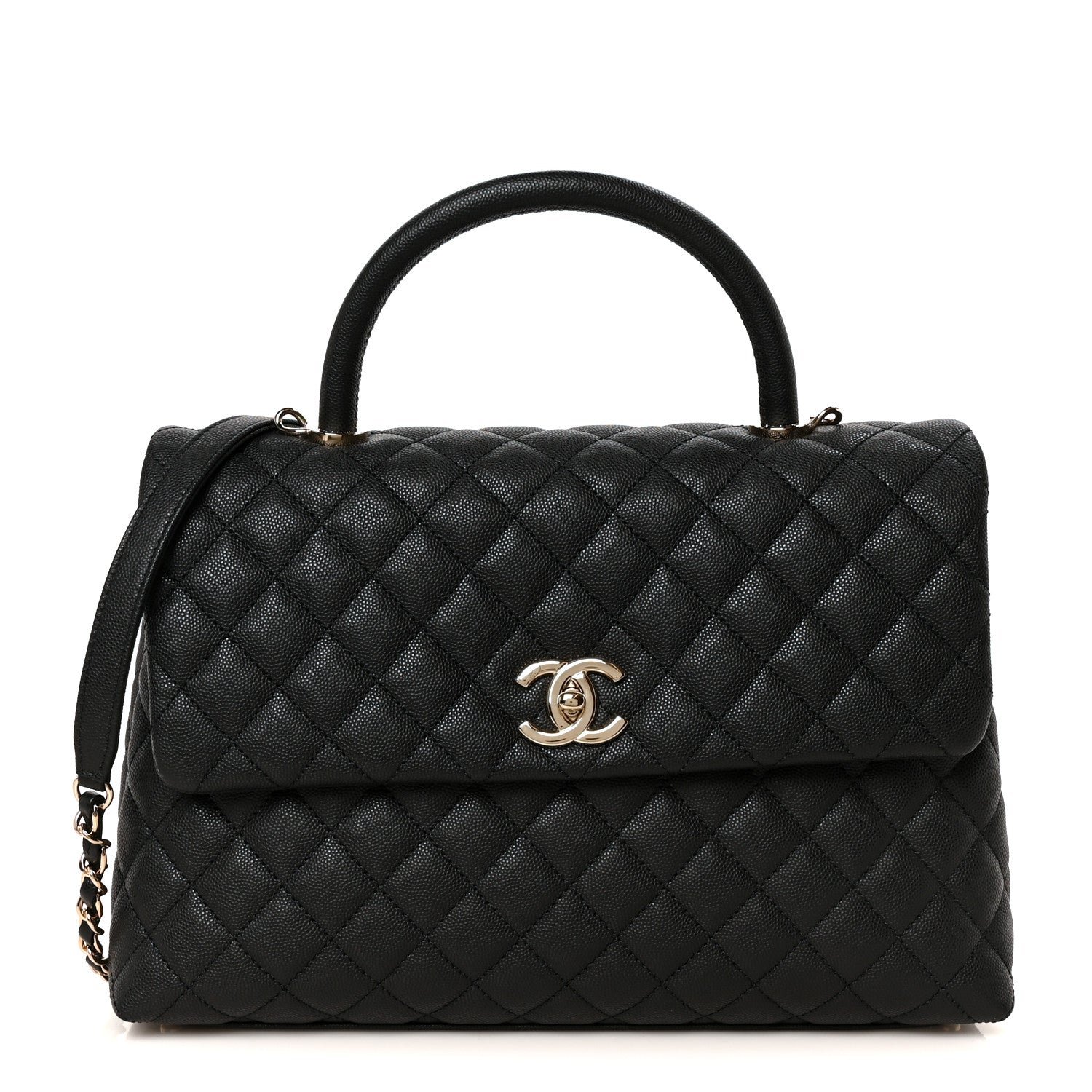 Chanel Caviar Quilted Medium Coco Handle Flap Black