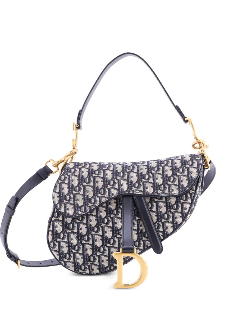 Dior Saddle Handbag with Strap Oblique Canvas Medium shoulder bag