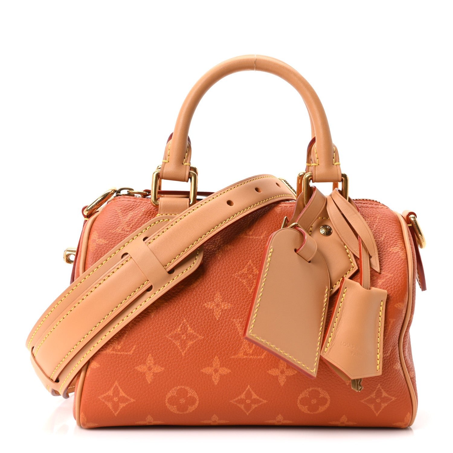 Louis Vuitton Calfskin Monogram Speedy P9 Bandouliere 20 Ochre
