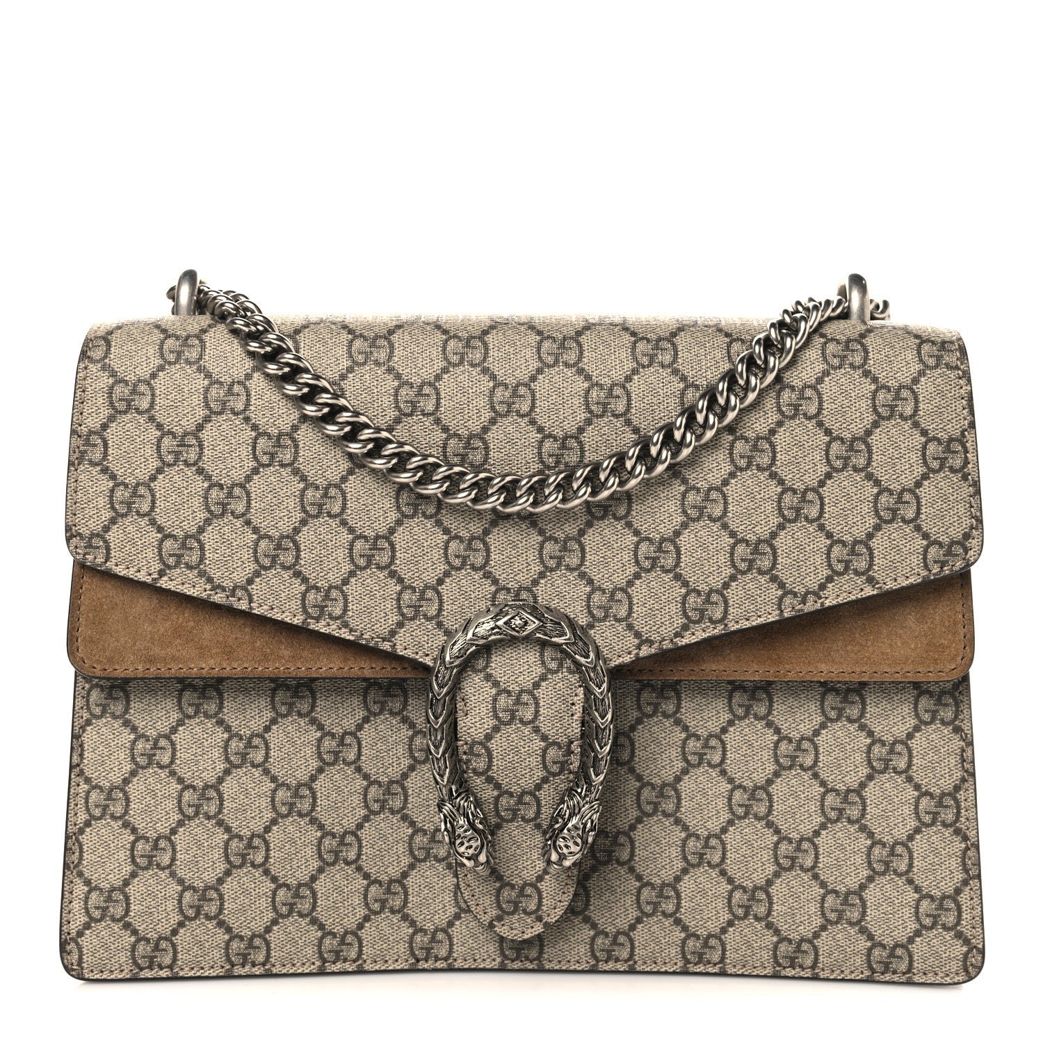 Gucci GG Supreme Monogram Medium Dionysus Shoulder Bag Taupe