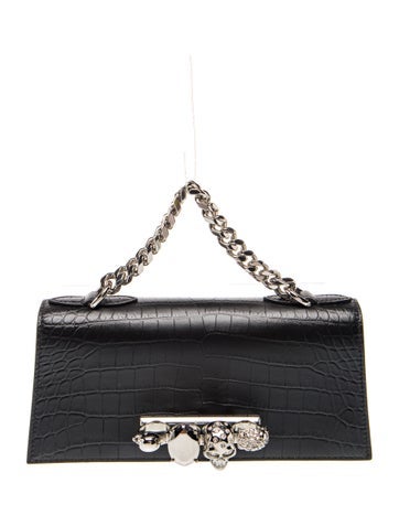 Embossed Leather Top Handle Bag