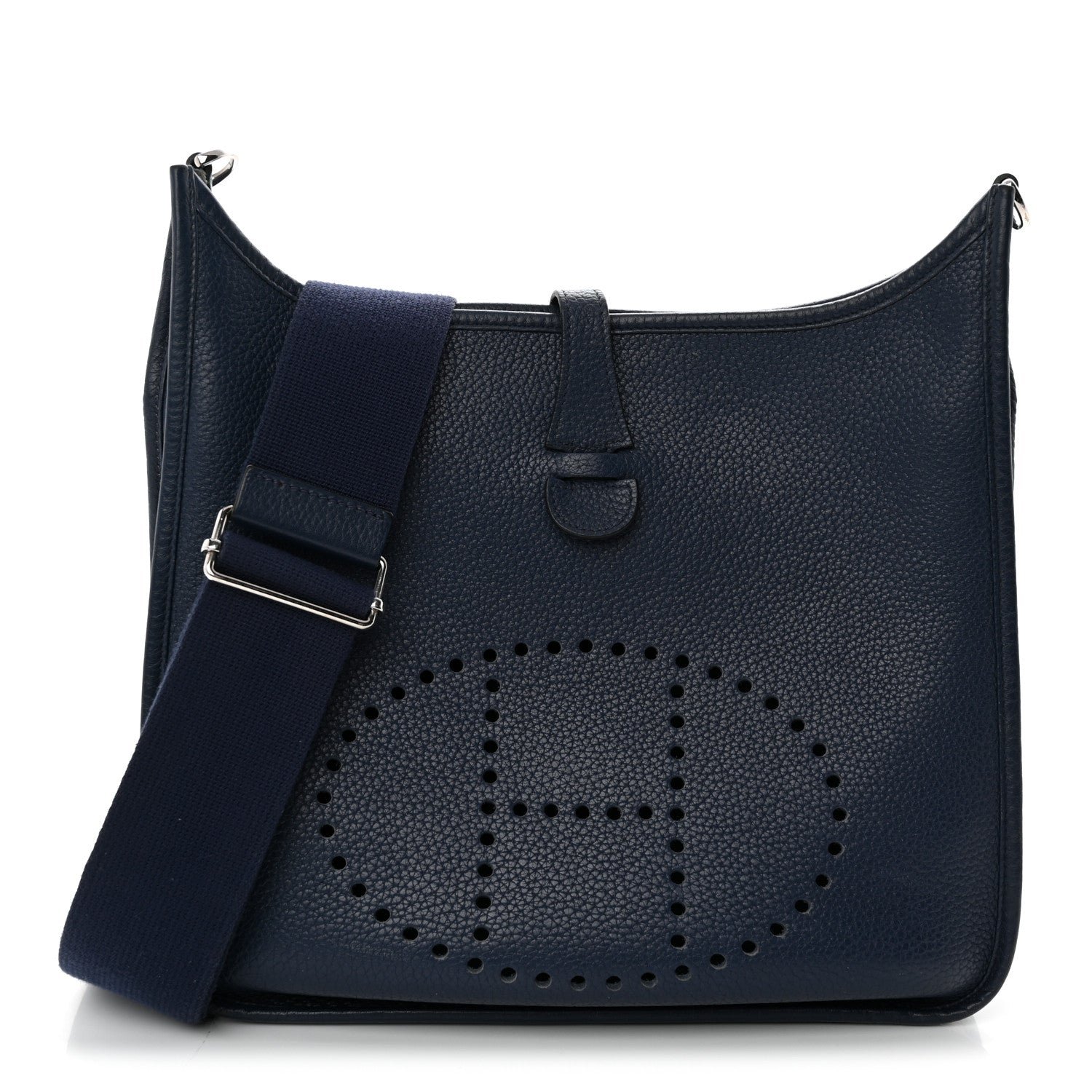 Hermes Taurillon Clemence EVELYNE III PM Bleu Saphir
