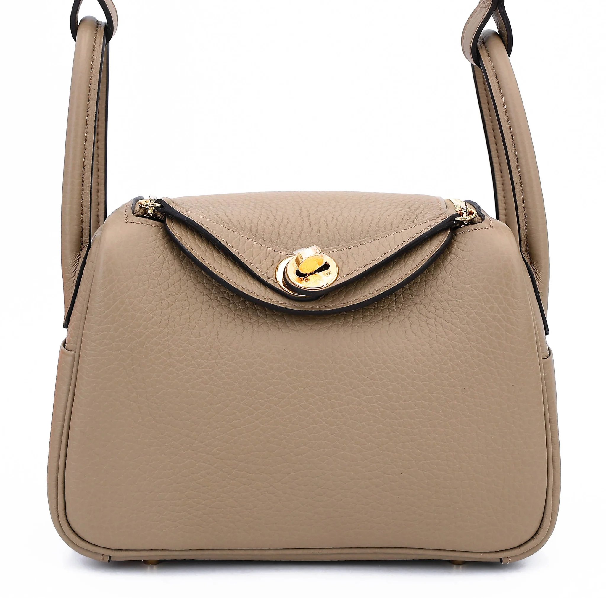 Brand New ( Rank N ) HERMÈS Mini Lindy II Beige Marfa (8Q) Clemence Gold hardware G (2026)