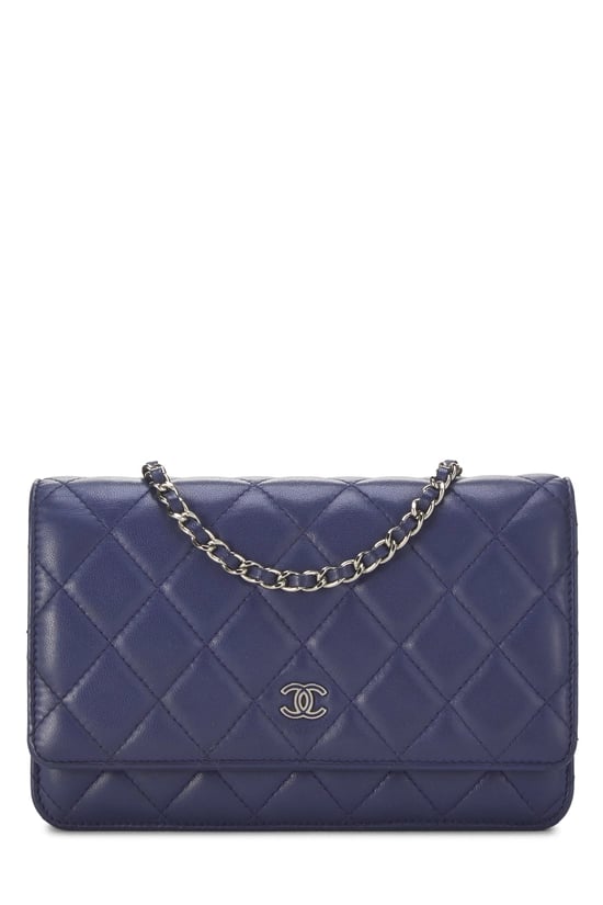 Blue Quilted Lambskin Wallet on Chain (WOC)
