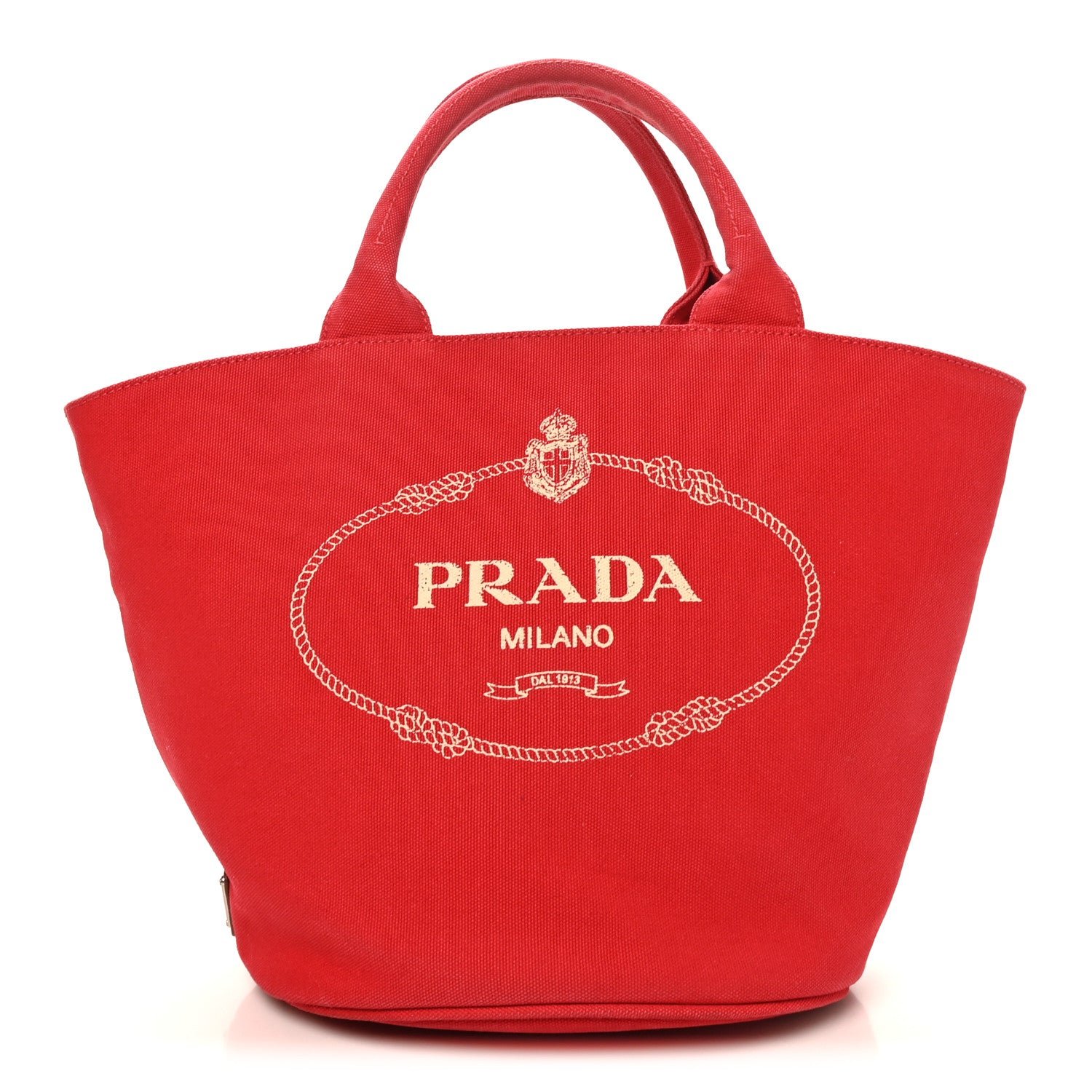 Prada Canapa Small Shopping Tote Rosso
