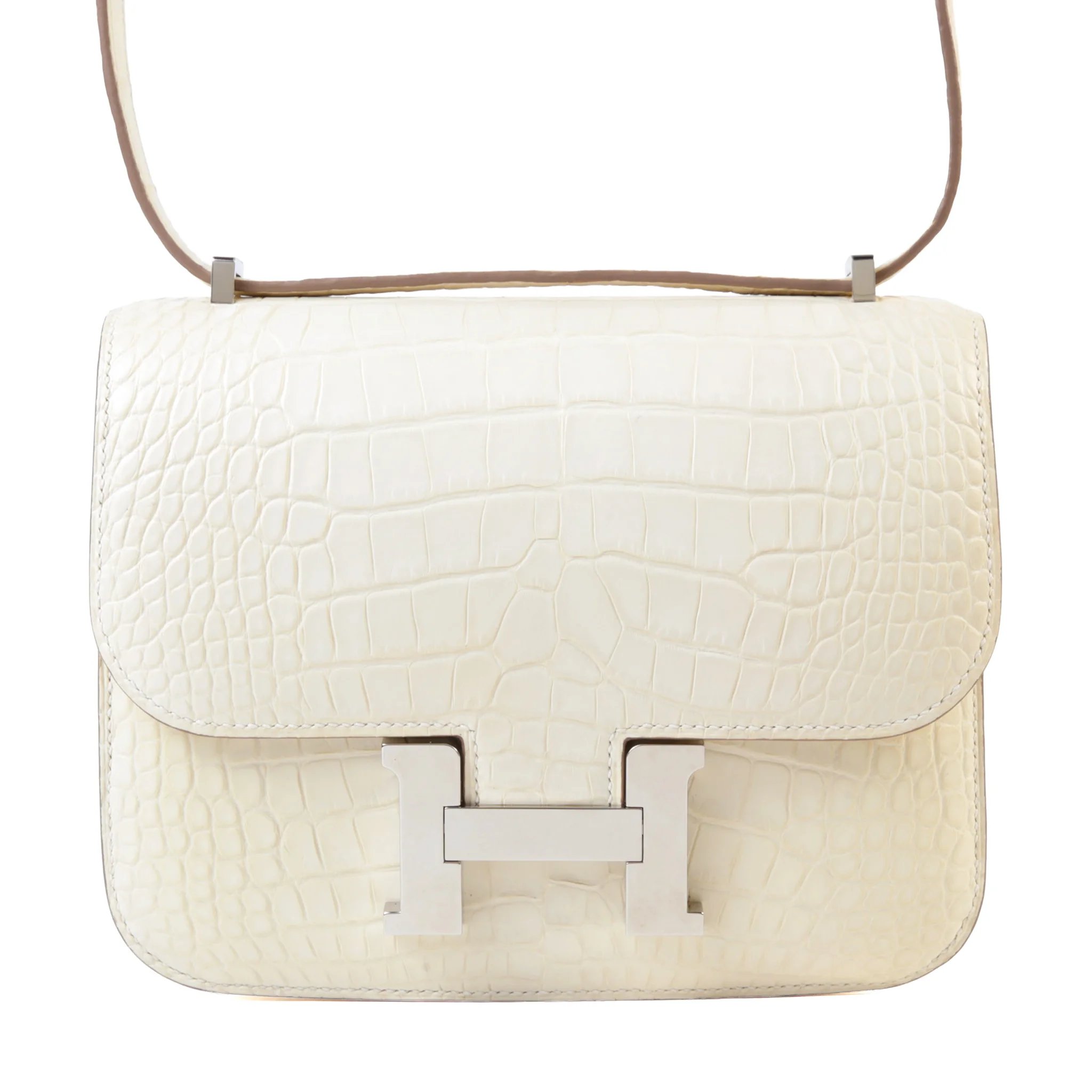 Very Good ( Rank A) HERMÈS Constance Mini Nata (I2) Matte Alligator Palladium hardware Z (2021)