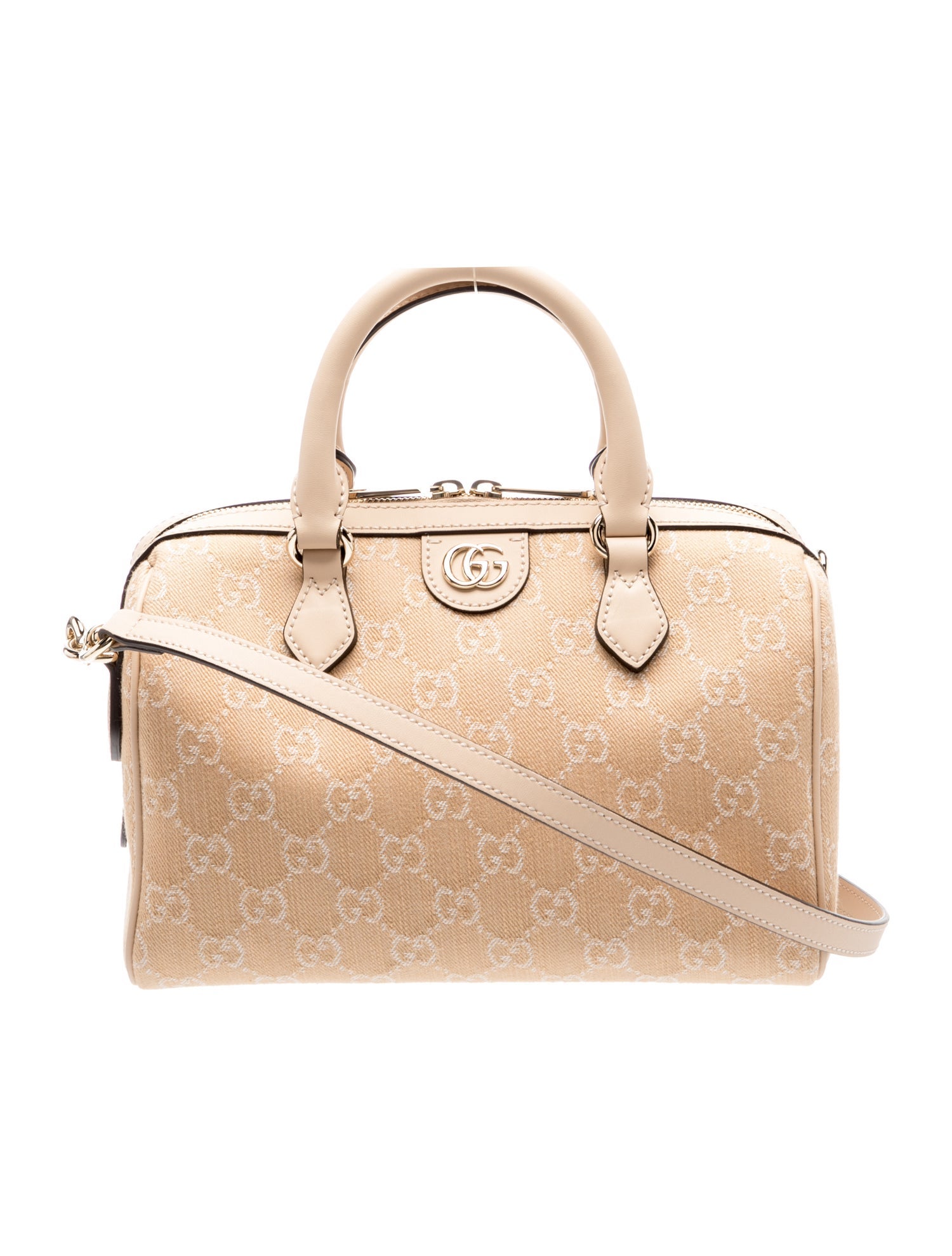 GG Denim Top Handle Bag