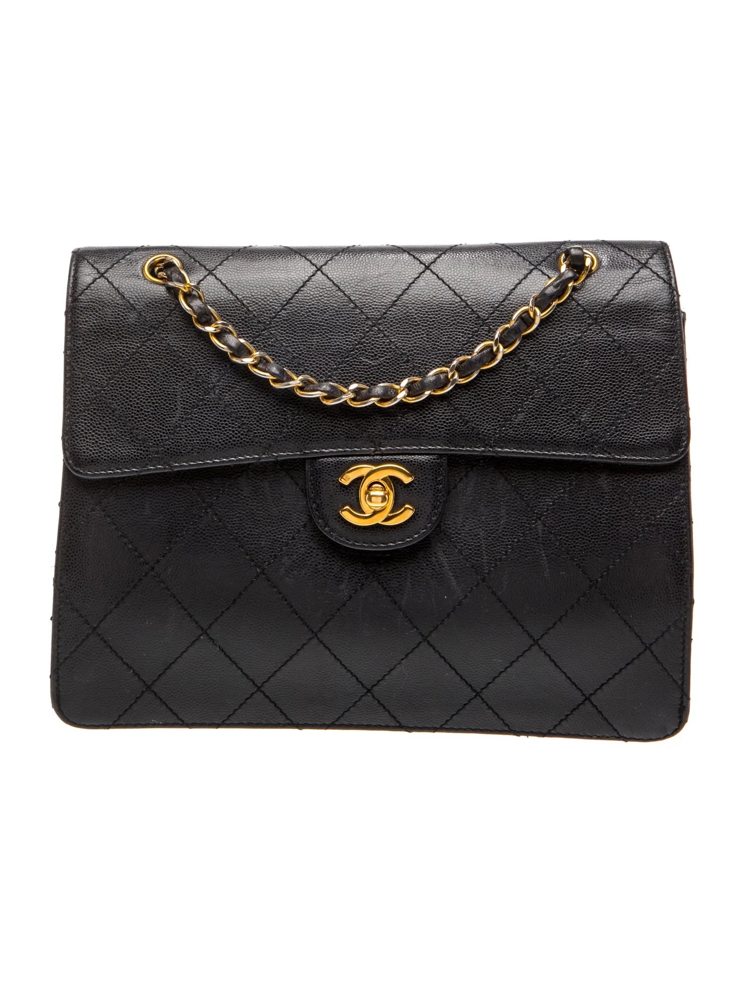Quilted Caviar Flap Bag