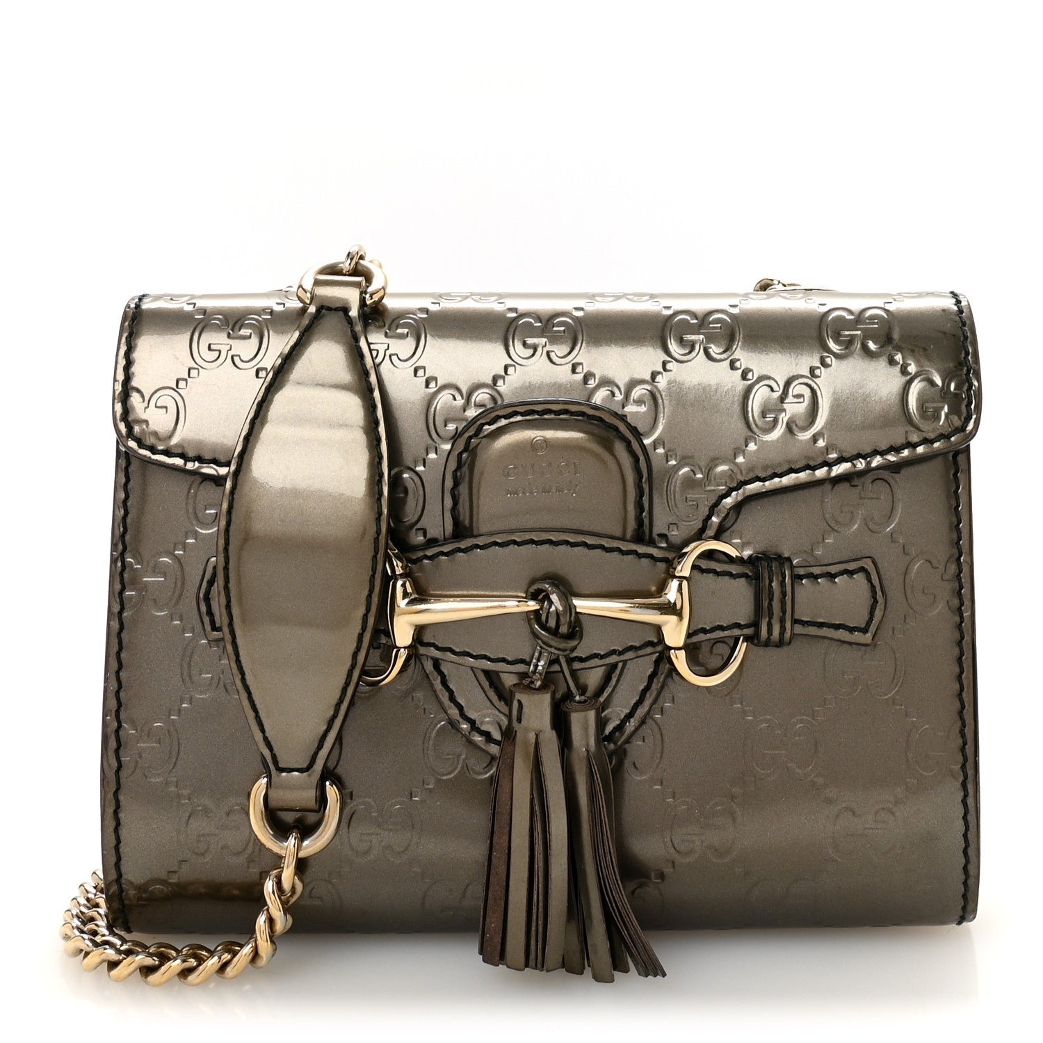 Gucci Shine Guccissima Mini Emily Chain Shoulder Bag Sasso