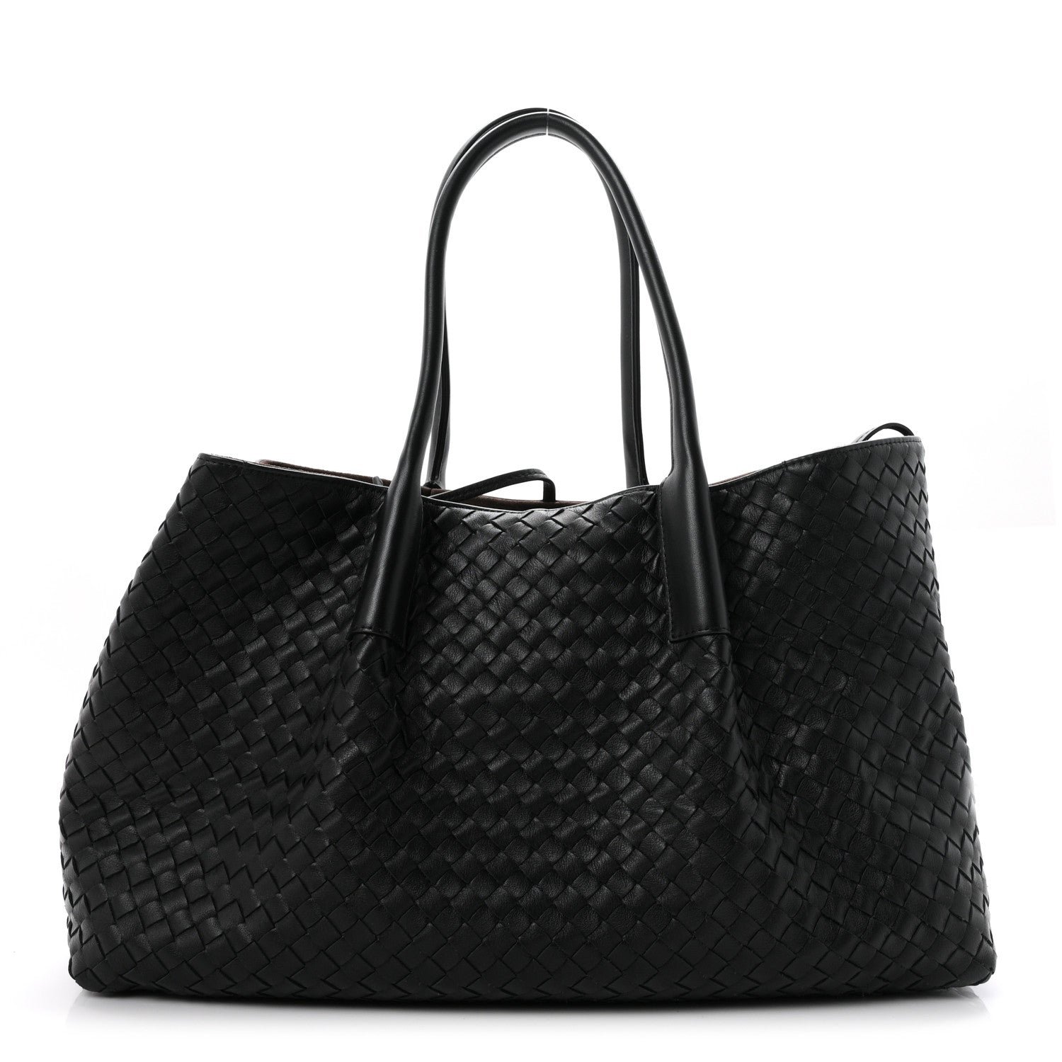 Bottega Veneta Calfskin Intrecciato Large Pinacoteca Reversible Tote  Black