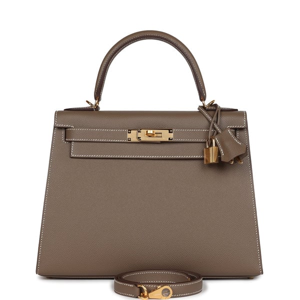 Hermes Hermes Kelly Sellier 28 Etoupe Epsom Gold Hardware