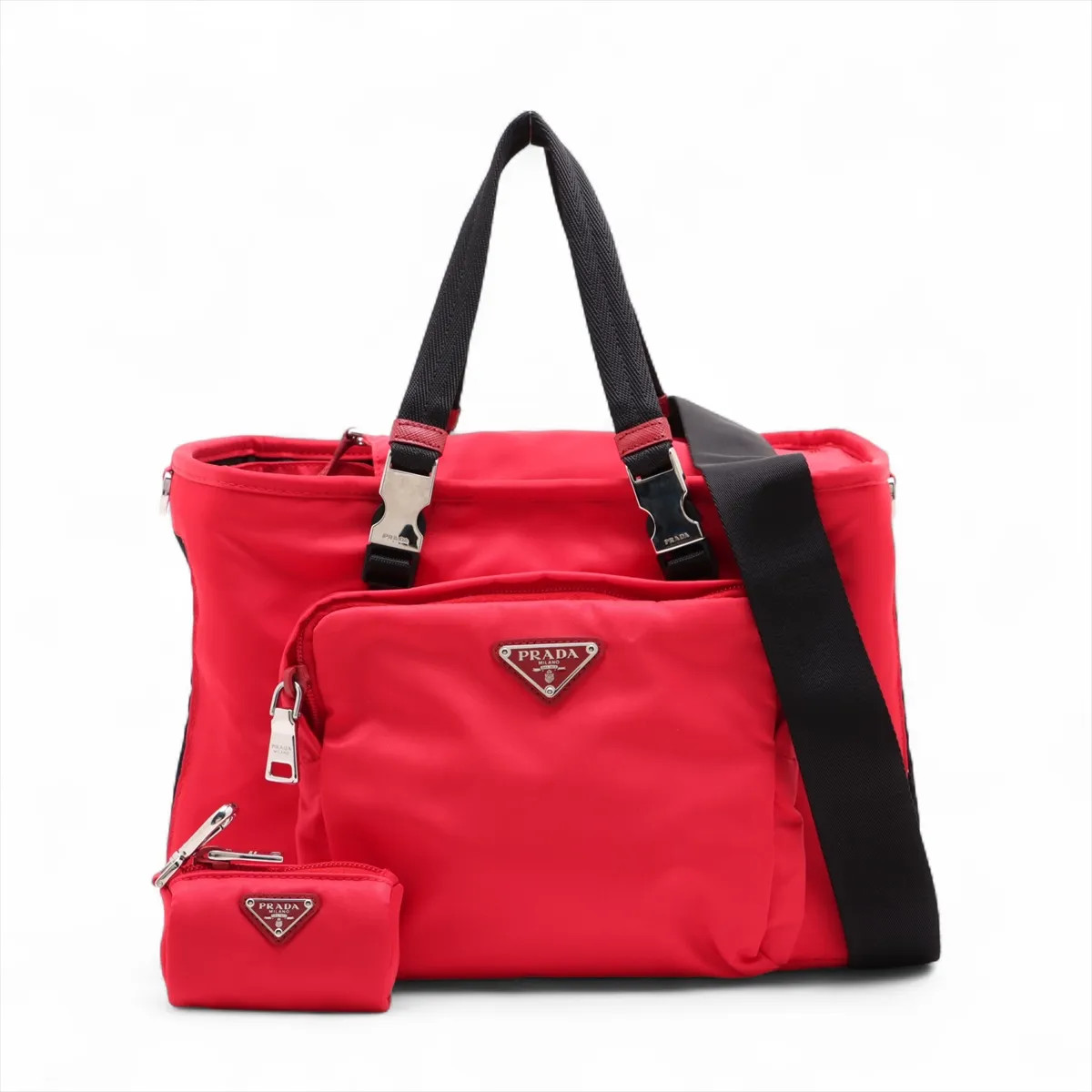 Prada Tessuto Nylon For pets Carry bag Red 2VC030 with tray