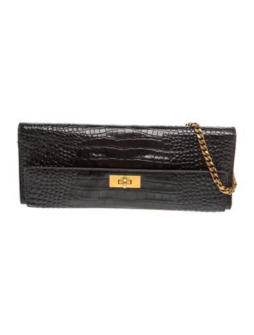 Embossed Leather Bel Air Clutch On Strap Small 2023